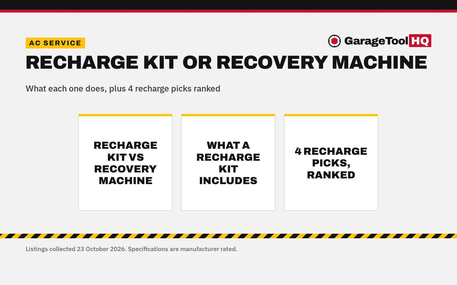 AC Recharge Kit vs Recovery Machine: Which to Buy?