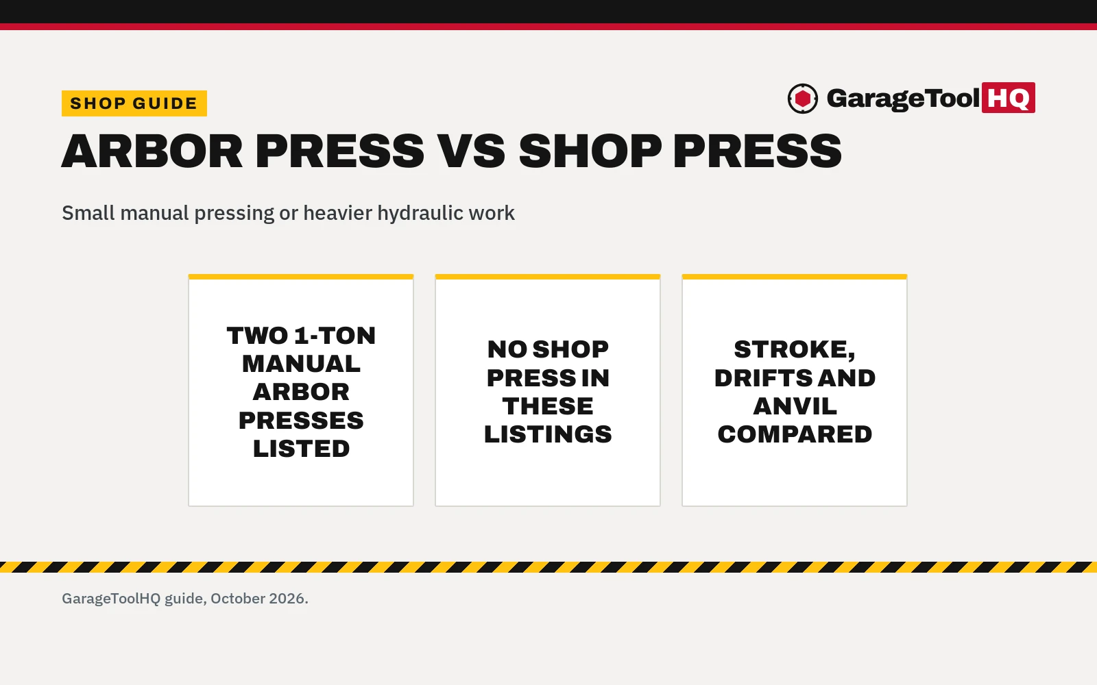 Arbor Press vs Shop Press: Which One Should You Buy?