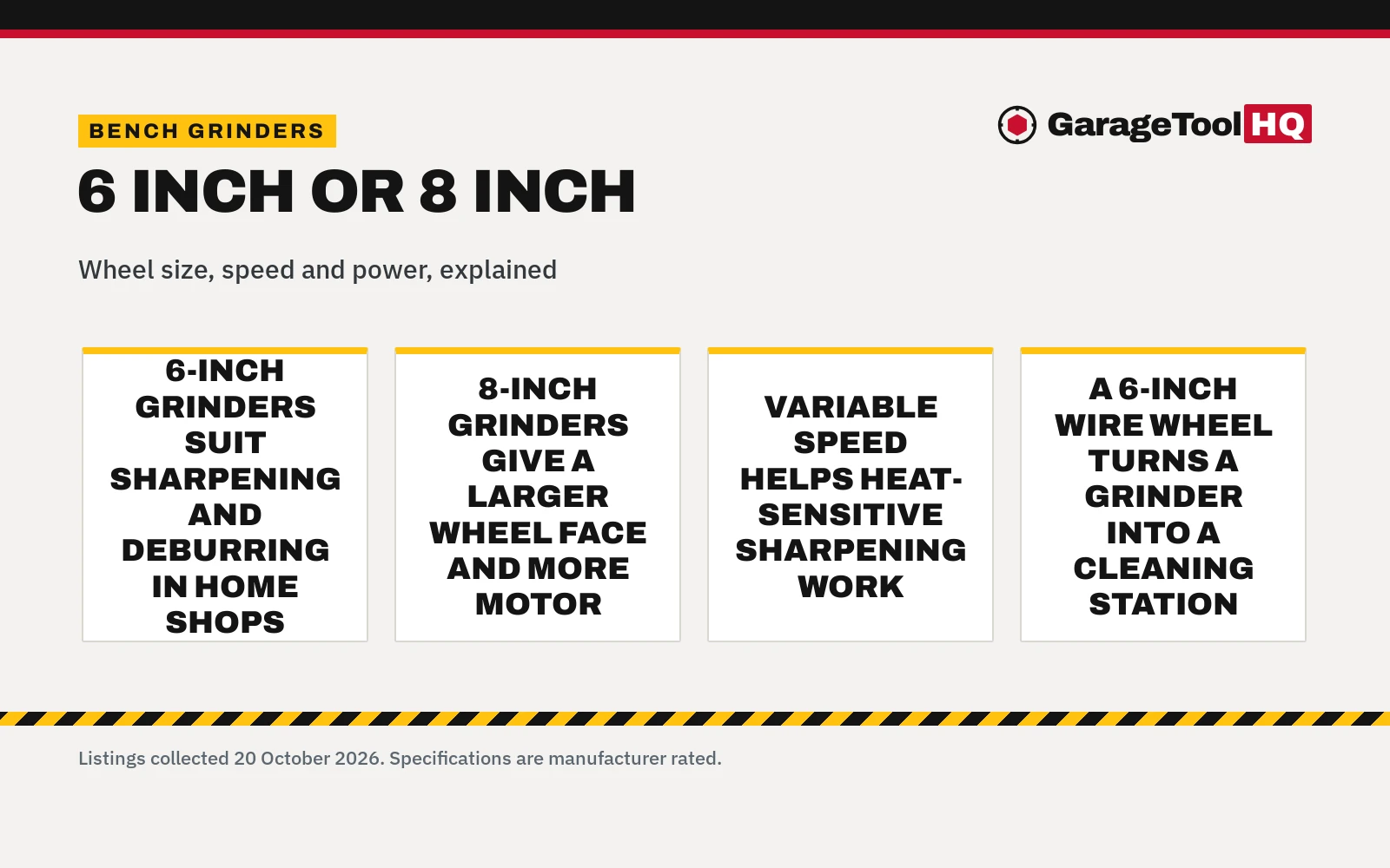 Bench Grinder 6 vs 8: Which One Should You Buy?
