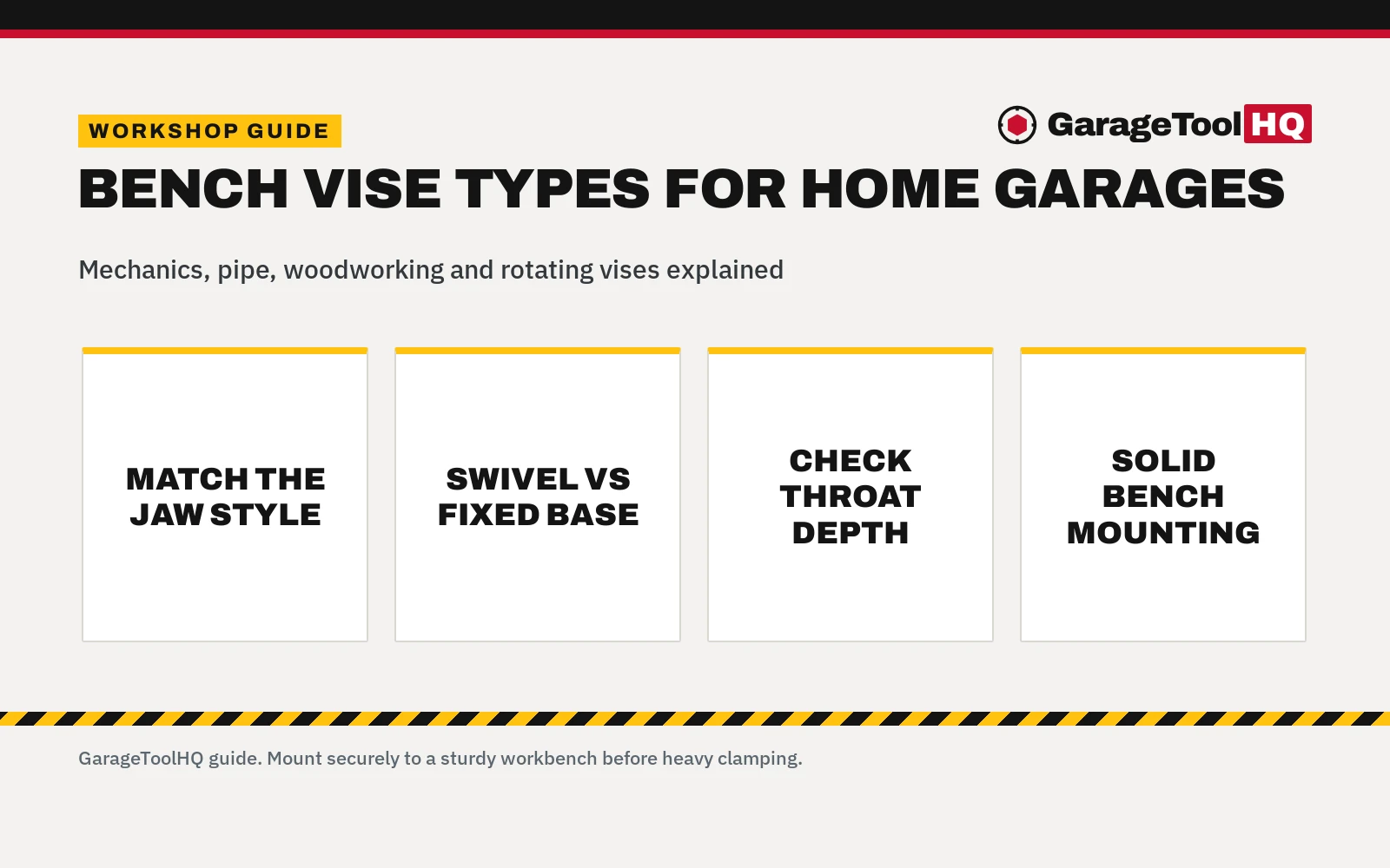Bench Vise Types: Workshop Guide for Home Garages
