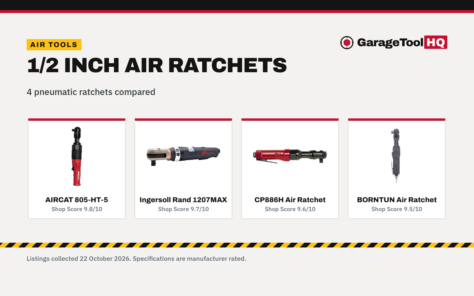 Best 1/2 Inch Air Ratchet (2026): 4 Picks Compared