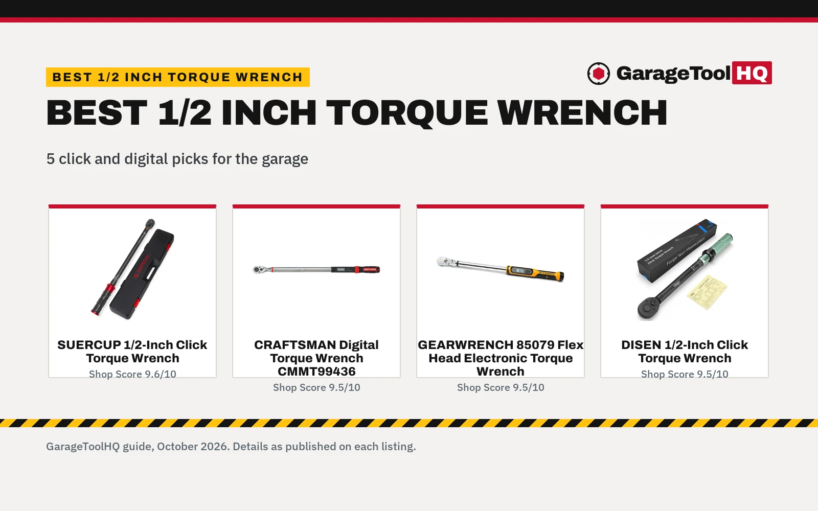 Best 1/2 Inch Torque Wrench (2026): 5 Picks