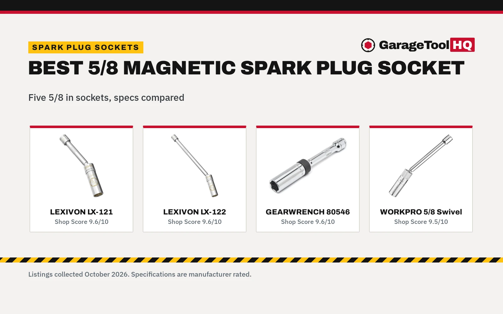 Best 5/8 Magnetic Spark Plug Socket (2026): 5 Compared