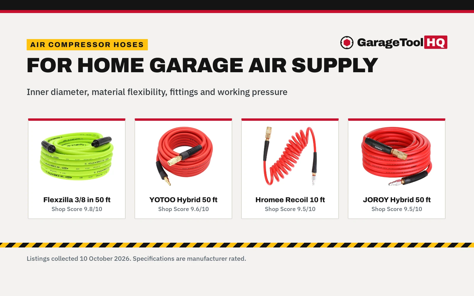 Best Air Hose for Garage: 5 Hoses Compared (2026)