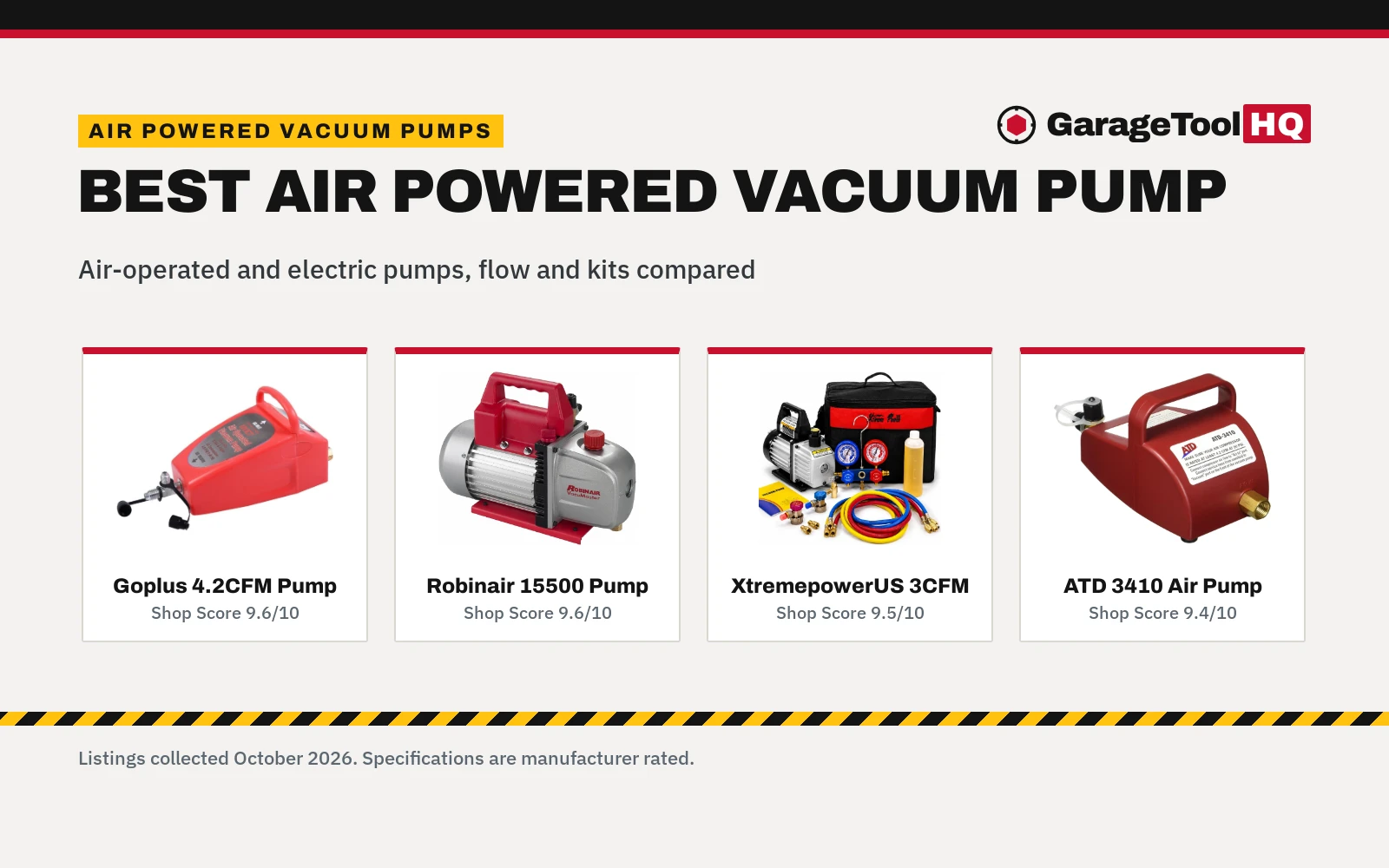 Best Air Powered Vacuum Pump (2026): 4 Pumps Compared