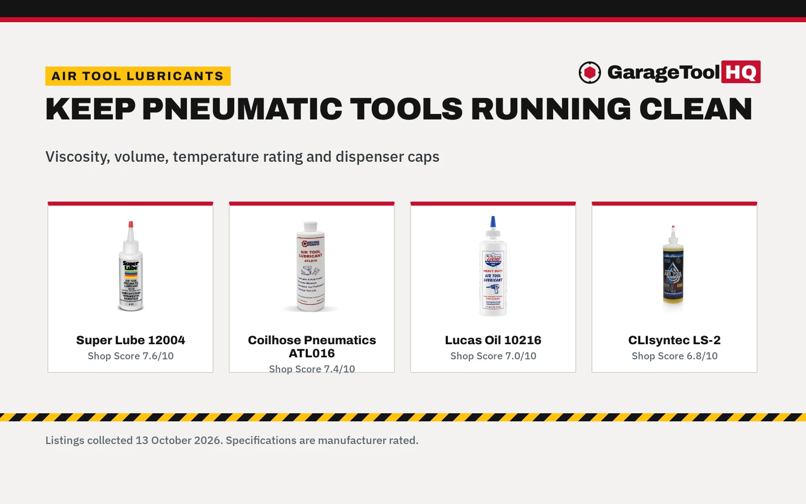 Best Air Tool Lubricant (2026): 5 Pneumatic Oils Compared