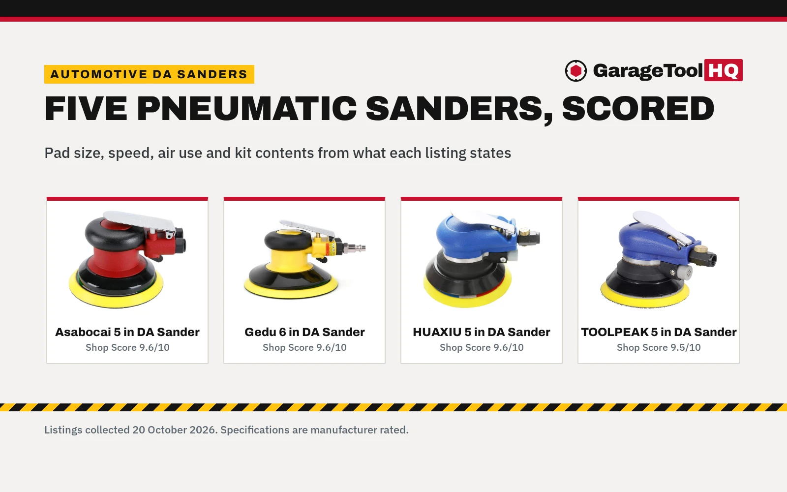 Best Automotive DA Sander (2026): 5 Pneumatic Picks