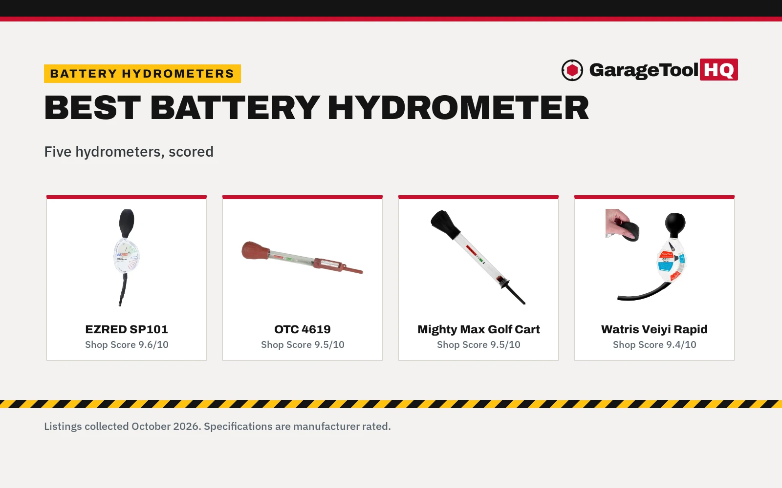Best Battery Hydrometer (2026): 5 Picks, Scored