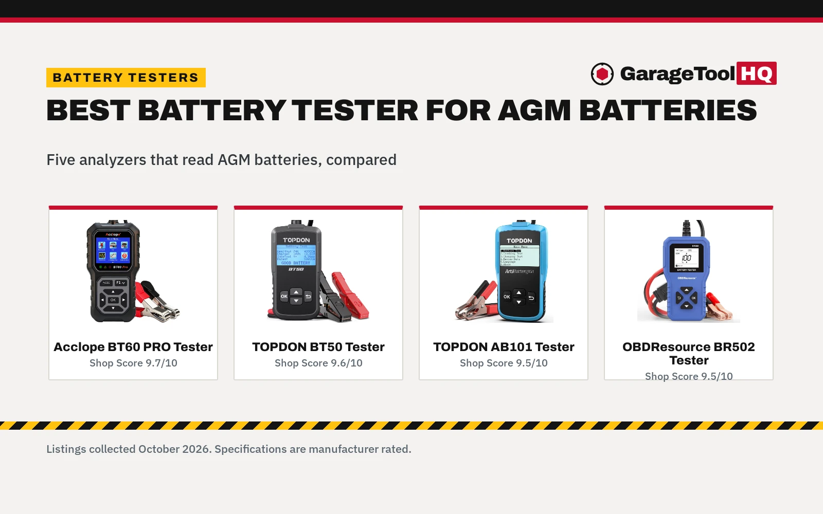Best Battery Tester for AGM Batteries (2026): 5 Picks That Read AGM