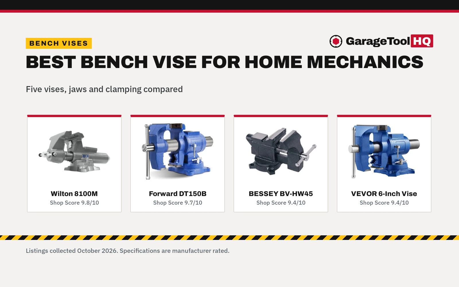 Best Bench Vise for Home Mechanics (2026): 5 Compared