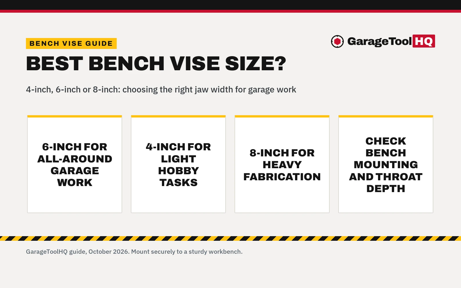Best Bench Vise Size: Sizing Guide for Home Garages (2026)