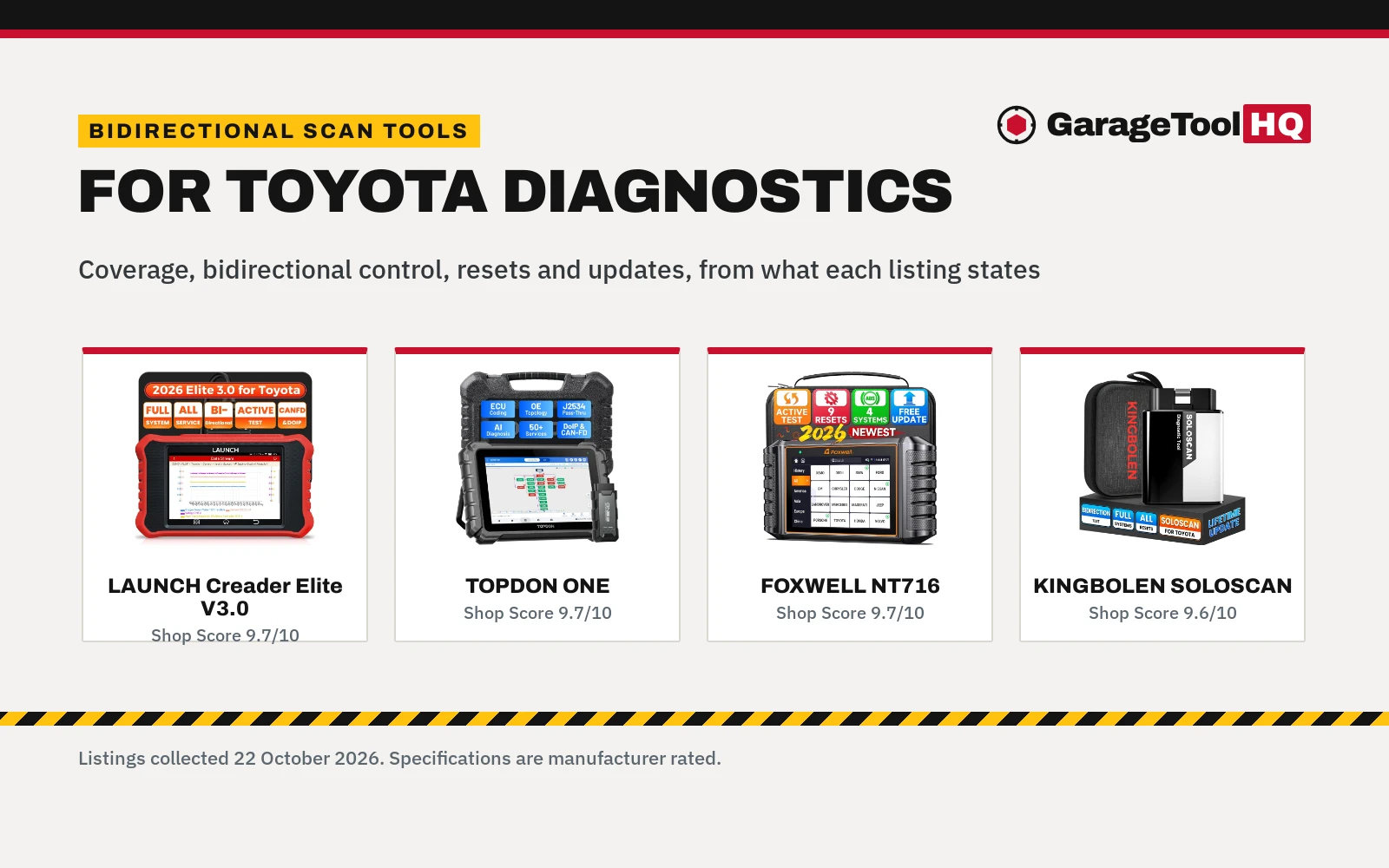 Best Bidirectional Scan Tool for Toyota (2026): 5 Compared