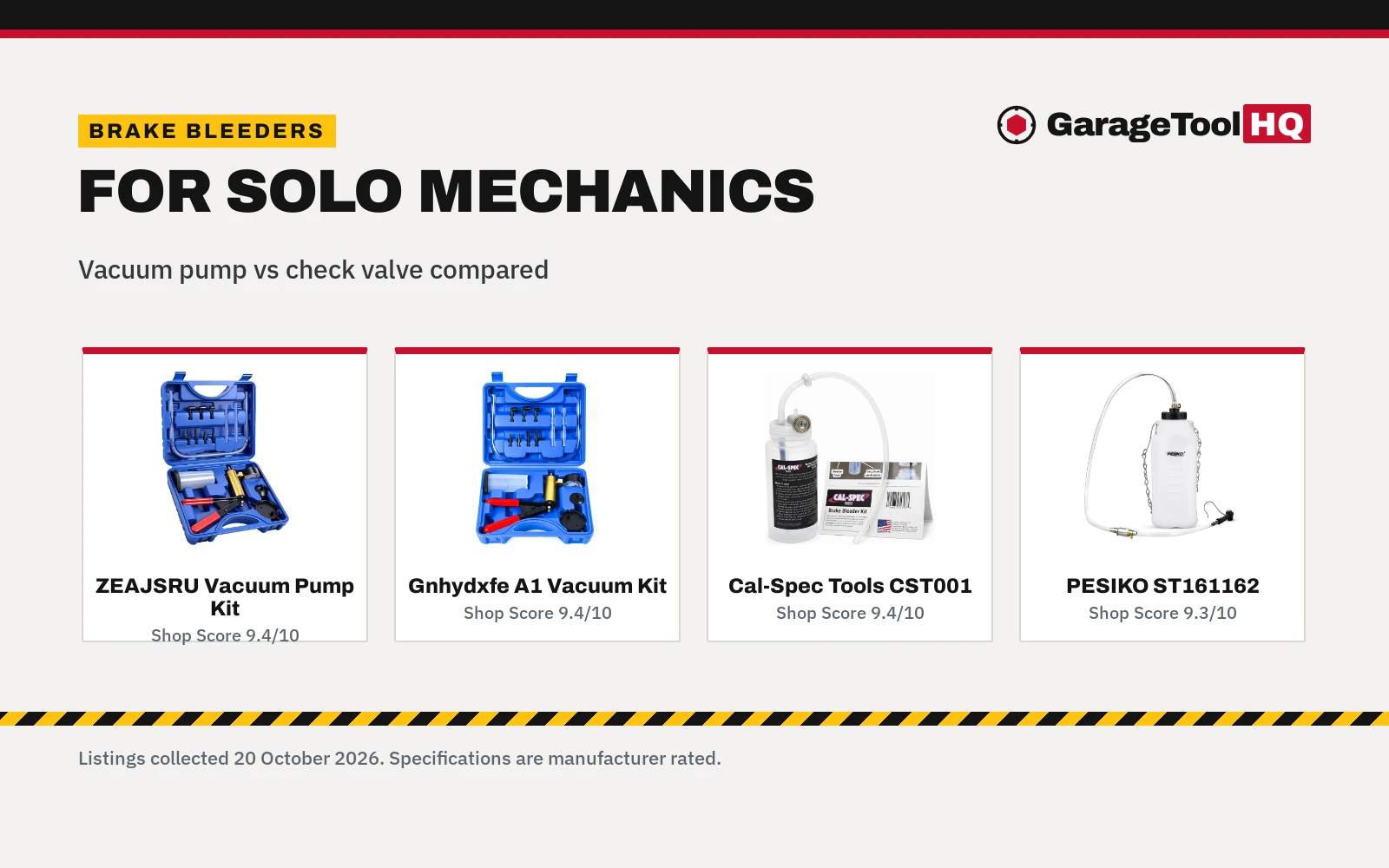 Best Brake Bleeder for Solo Mechanics (2026): 5 Picks
