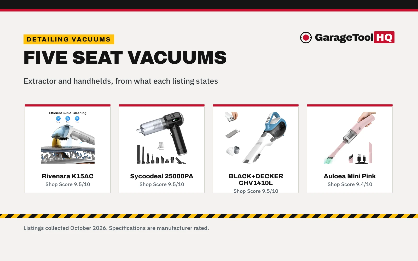Best Car Vacuum for Car Seats (2026): 5 Picks