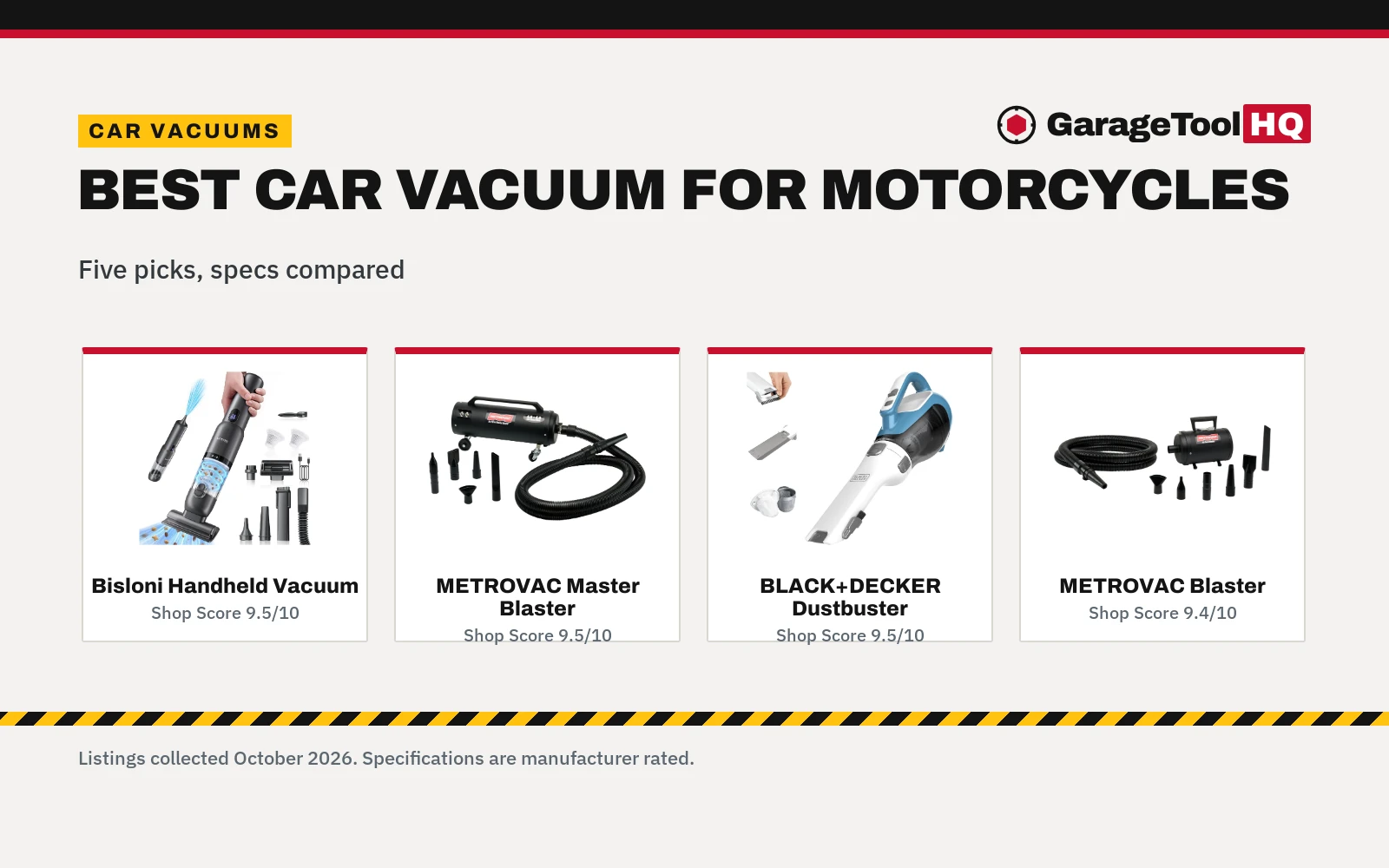 Best Car Vacuum for Motorcycles (2026): 5 Picks Compared