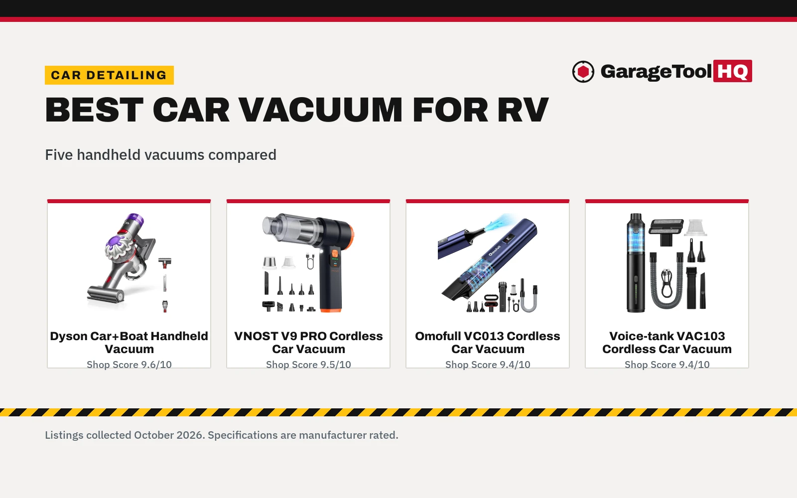 Best Car Vacuum for RV (2026): 5 Handheld Picks