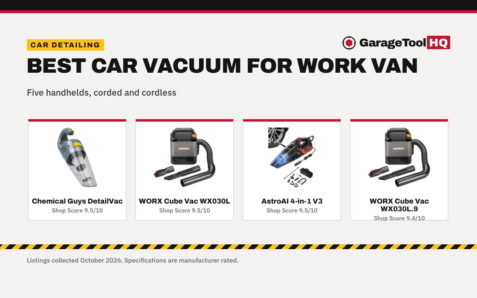 Best Car Vacuum for Work Van (2026): 5 Compared