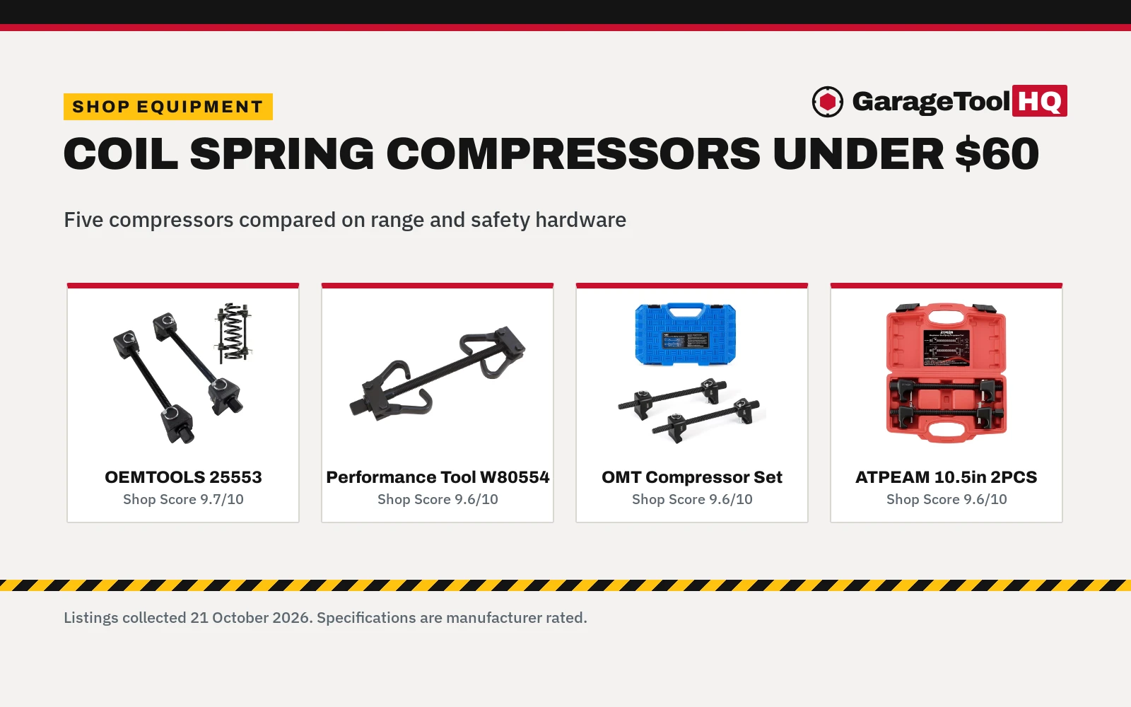 Best Coil Spring Compressor Under $60 (2026): 5 Picks