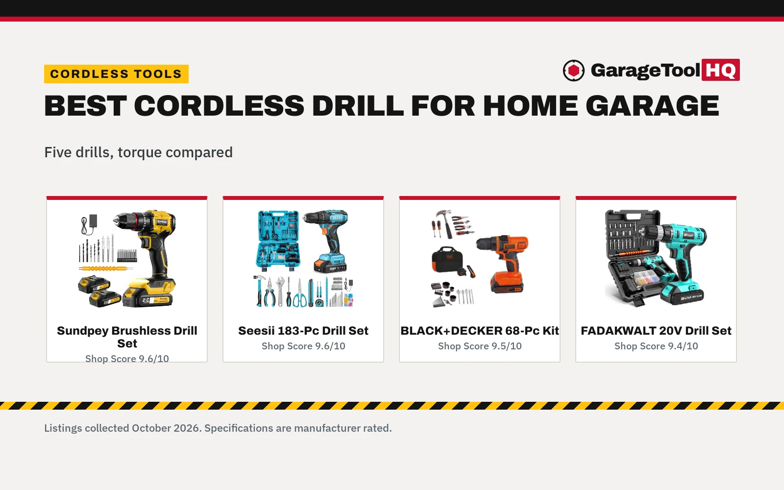 Best Cordless Drill for Home Garage (2026): 5 Compared