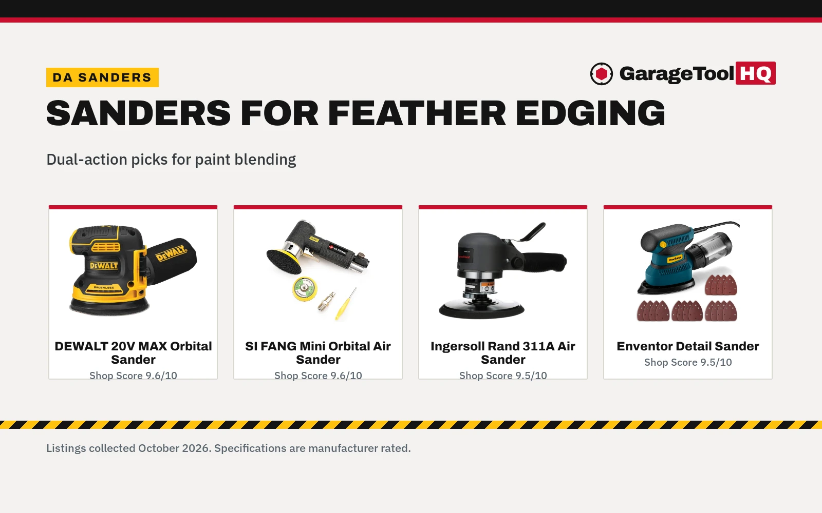 Best DA Sander for Feather Edging (2026)