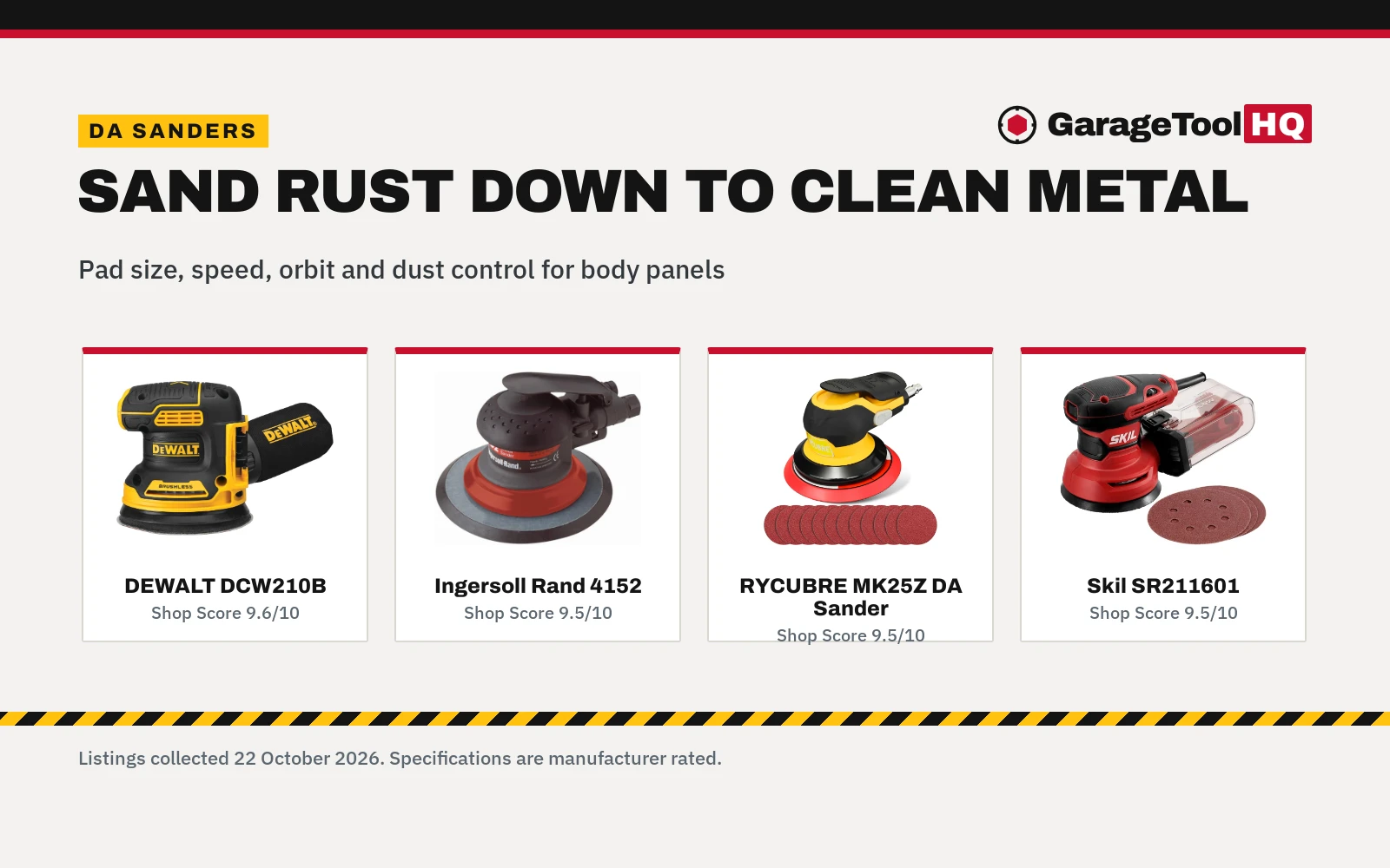 Best DA Sander for Rust Removal (2026): 5 Picks Compared