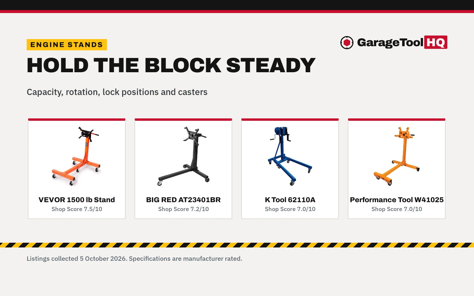 Best Engine Stand: 6 Rotating Stands by Capacity and Head Lock