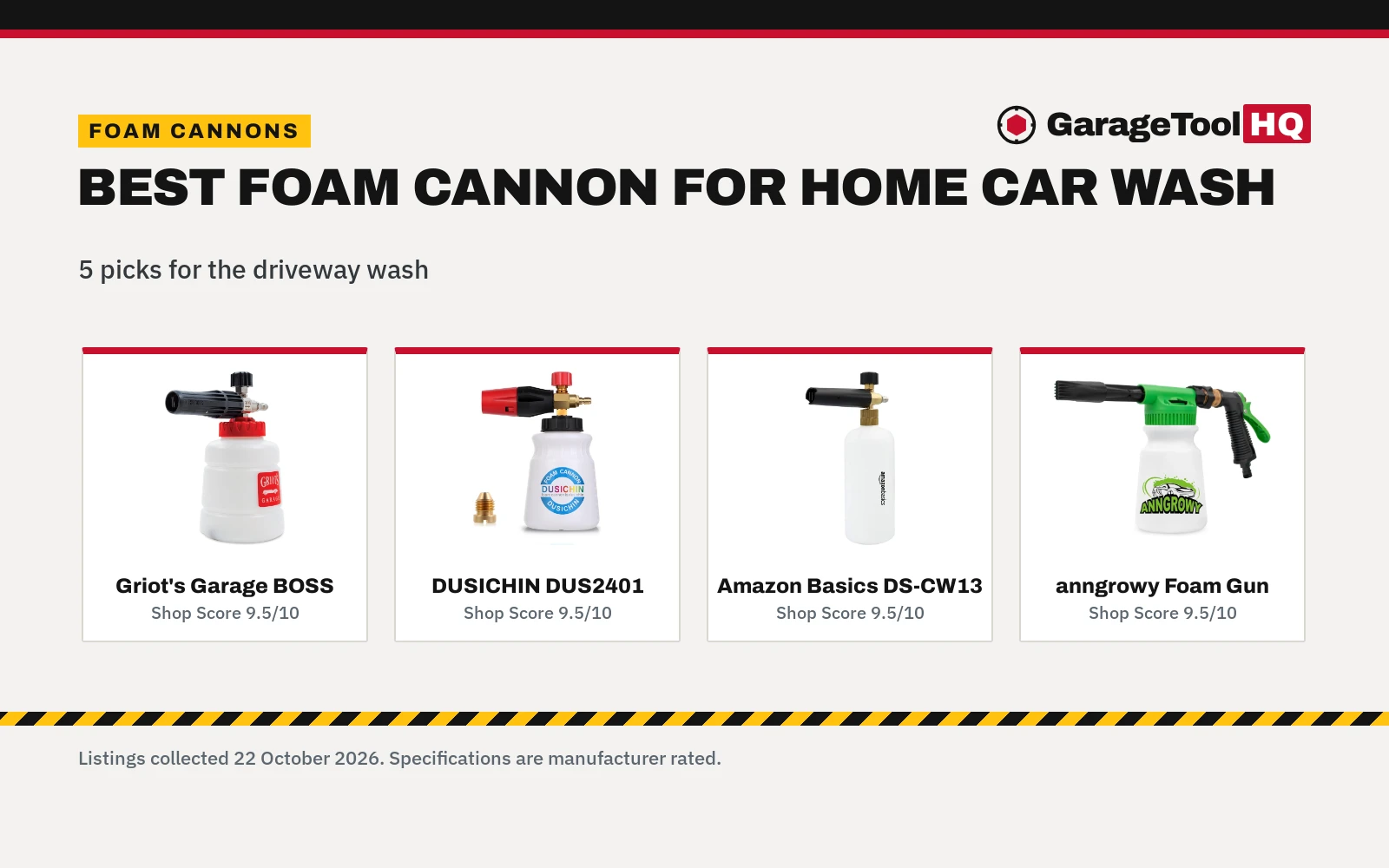 Best Foam Cannon for Home Car Wash (2026)