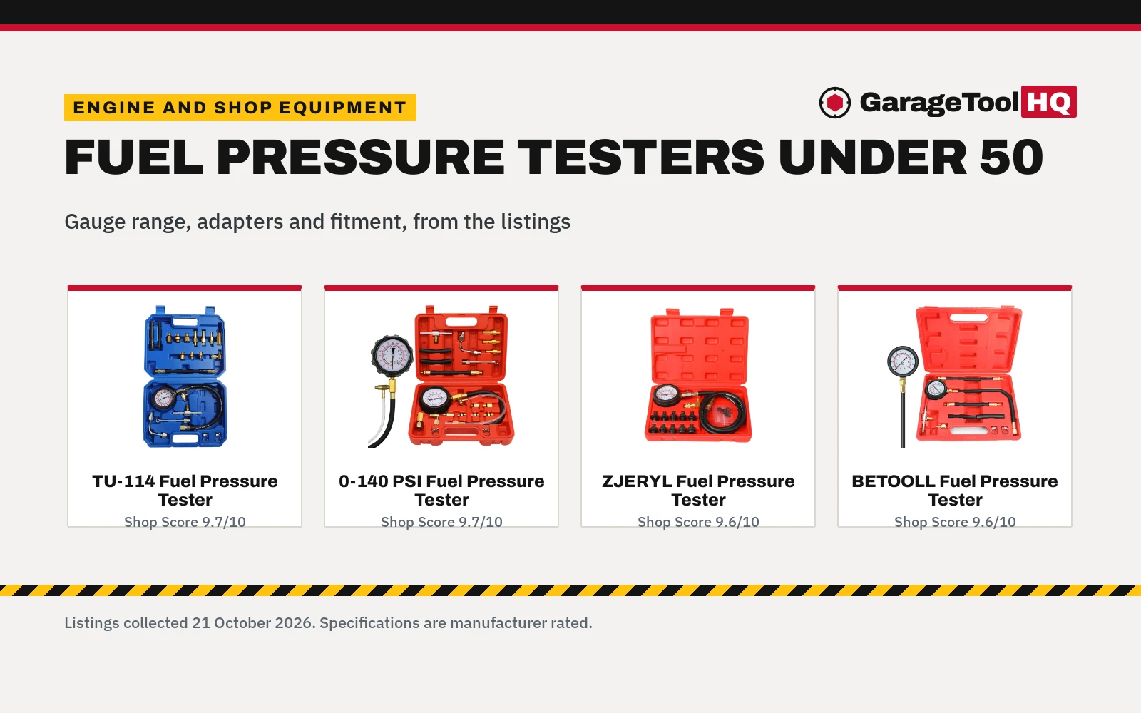 Best Fuel Pressure Tester Under 50: 5 Picks (2026)