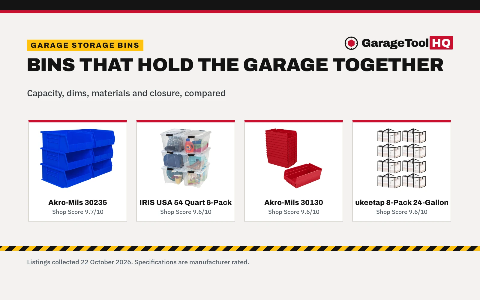 Best Garage Storage Bins (2026): 5 Picks Compared