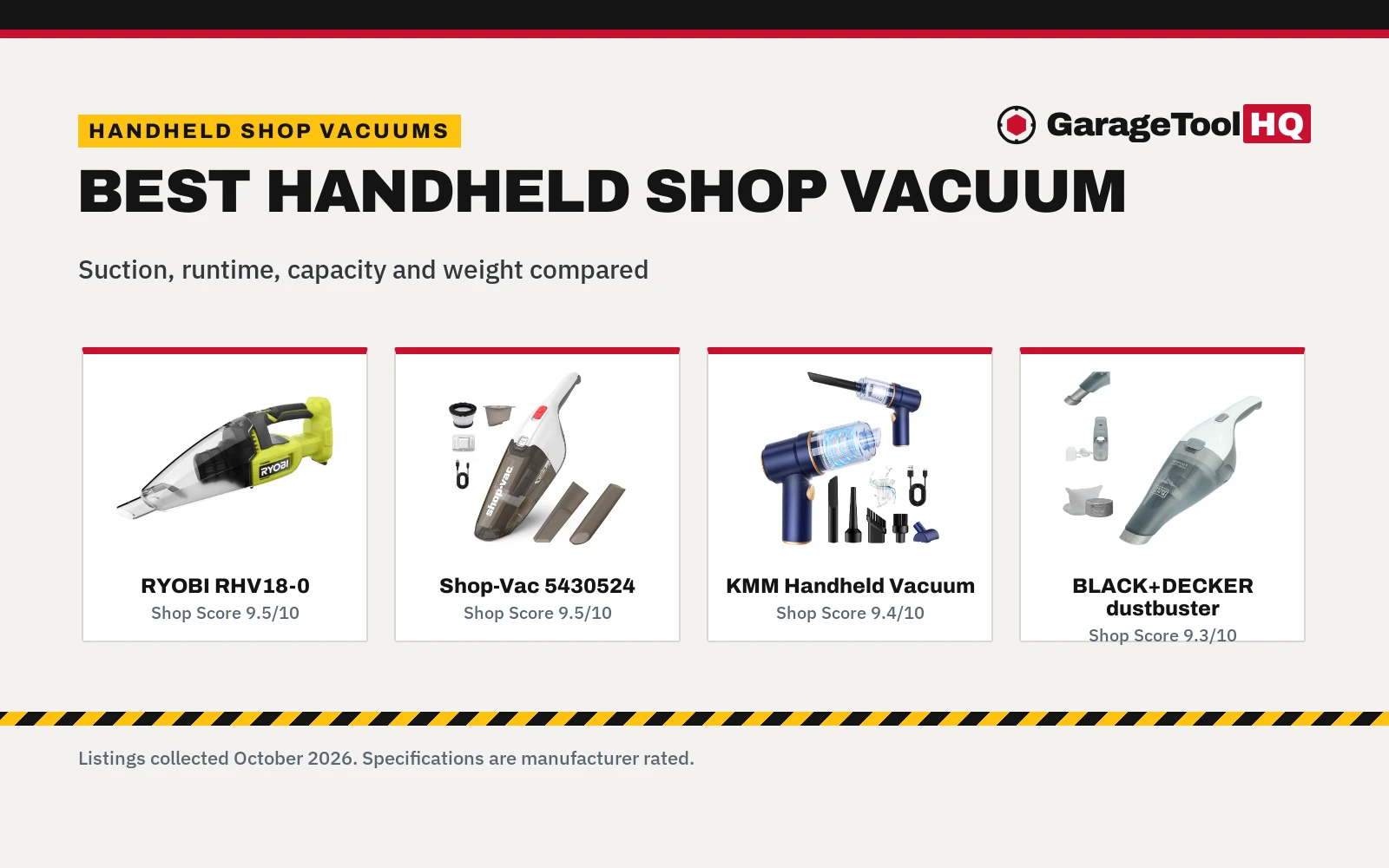 Best Handheld Shop Vacuum (2026): 4 Vacuums Compared