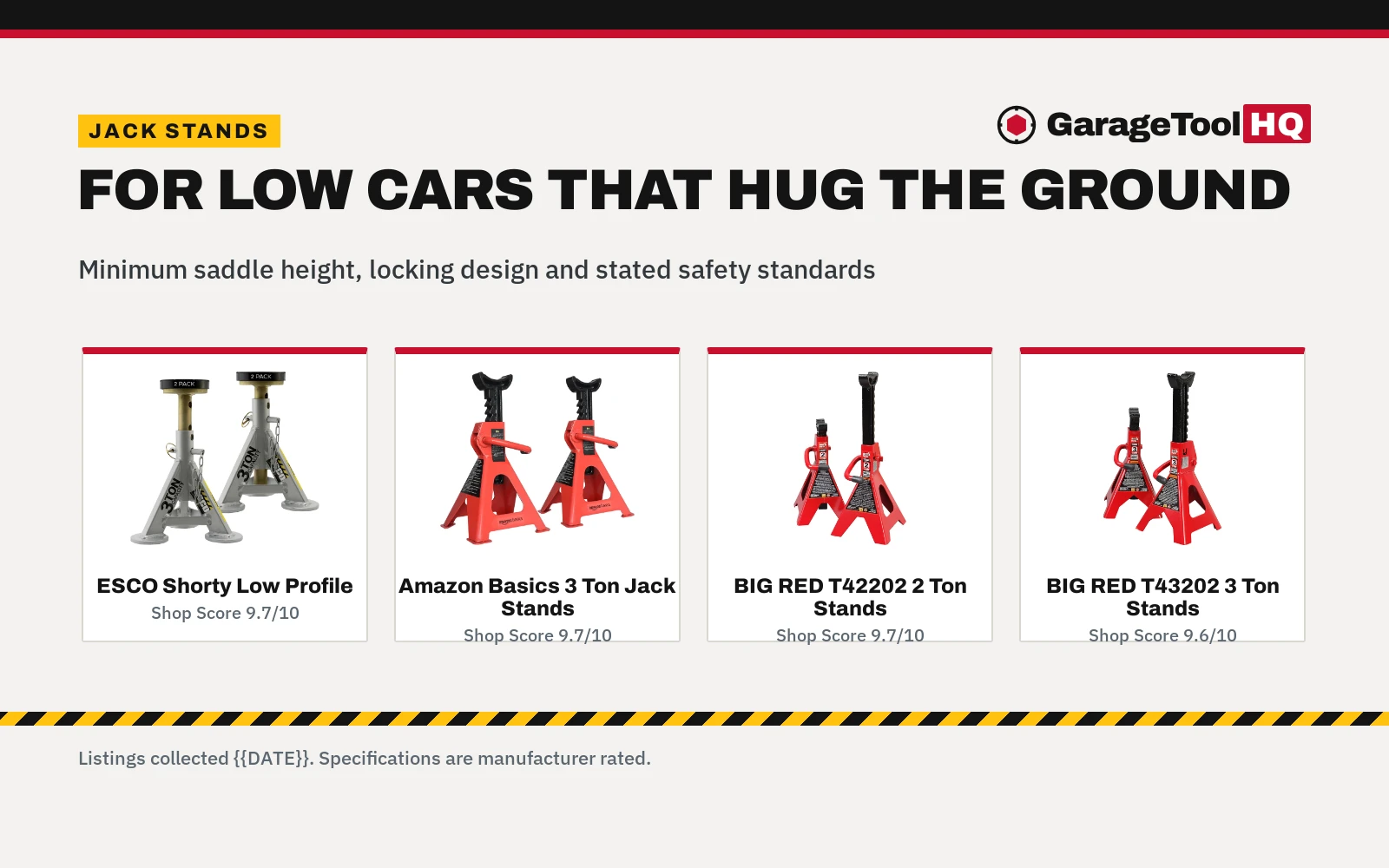 Best Jack Stands for Low Cars (2026): 5 Low-Height Pairs Compared