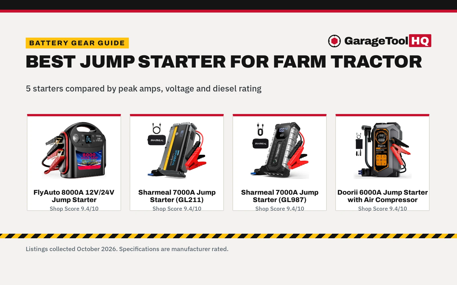 Best Jump Starter for Farm Tractor: 5 Picks