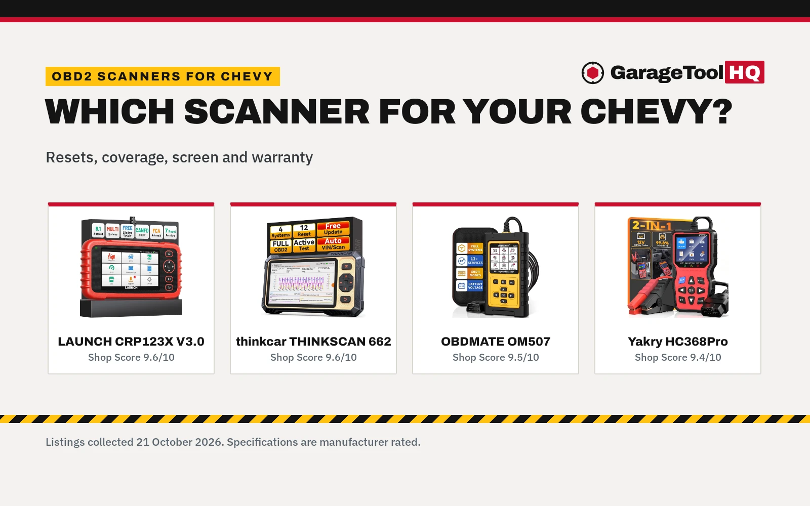 Best OBD2 Scanner for Chevy (2026): 4 Compared