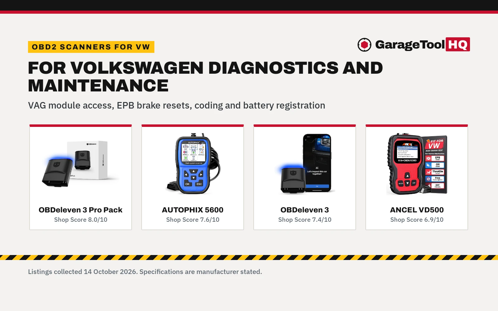 Best OBD2 Scanner for VW: 5 Diagnostic Tools Compared (2026)