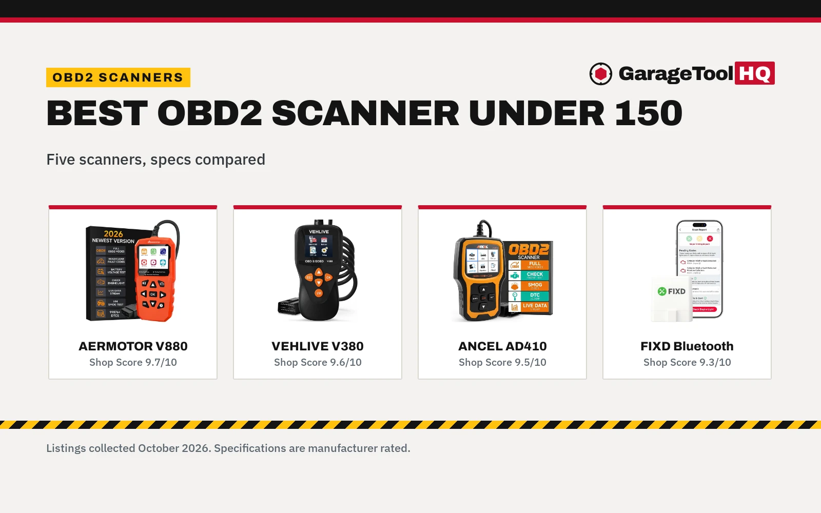 Best OBD2 Scanner Under 150 (2026): 5 Compared