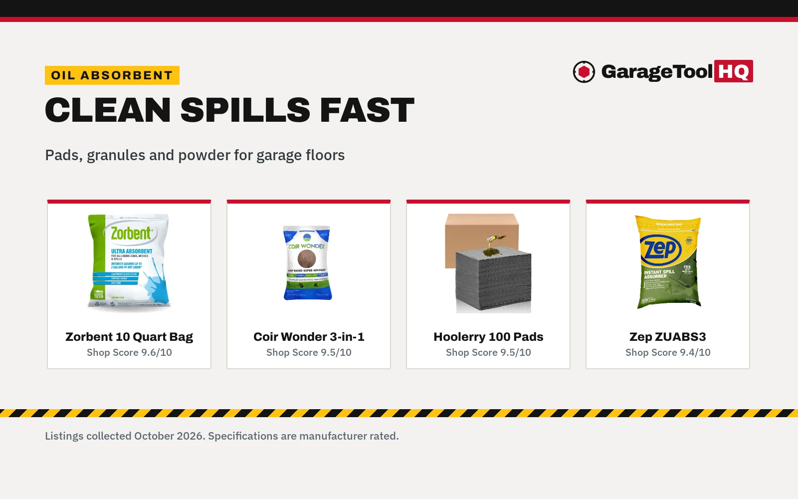 Best Oil Absorbent (2026): 5 Picks for Spill Cleanup