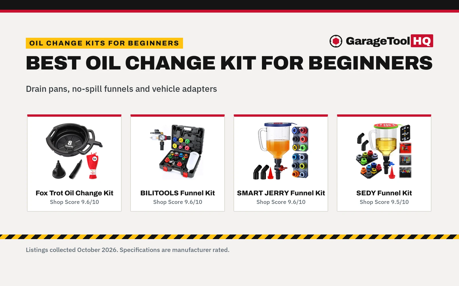 Best Oil Change Kit for Beginners (2026): 4 Picks Compared