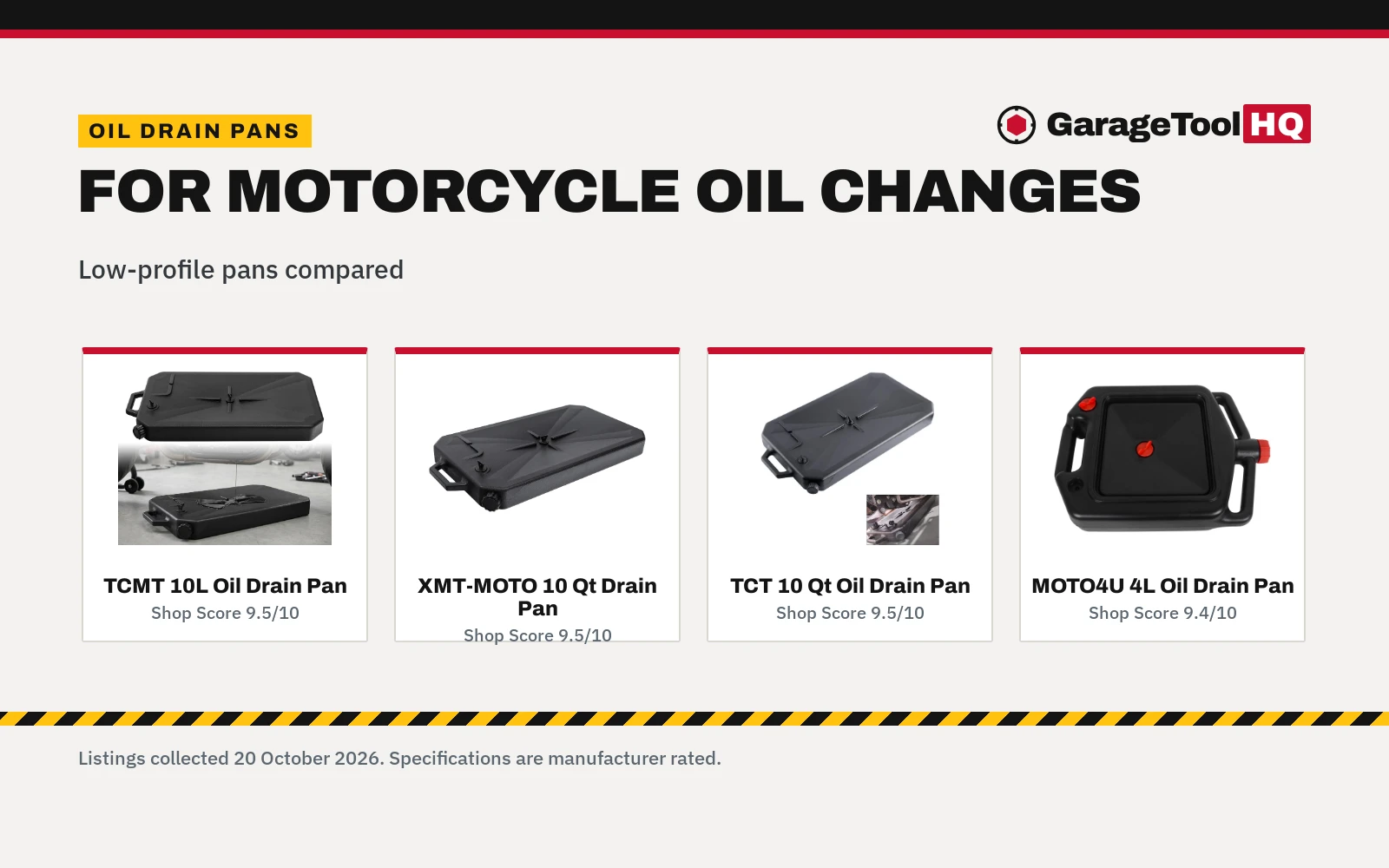 Best Oil Drain Pan for Motorcycles (2026): 5 Low-Profile Picks