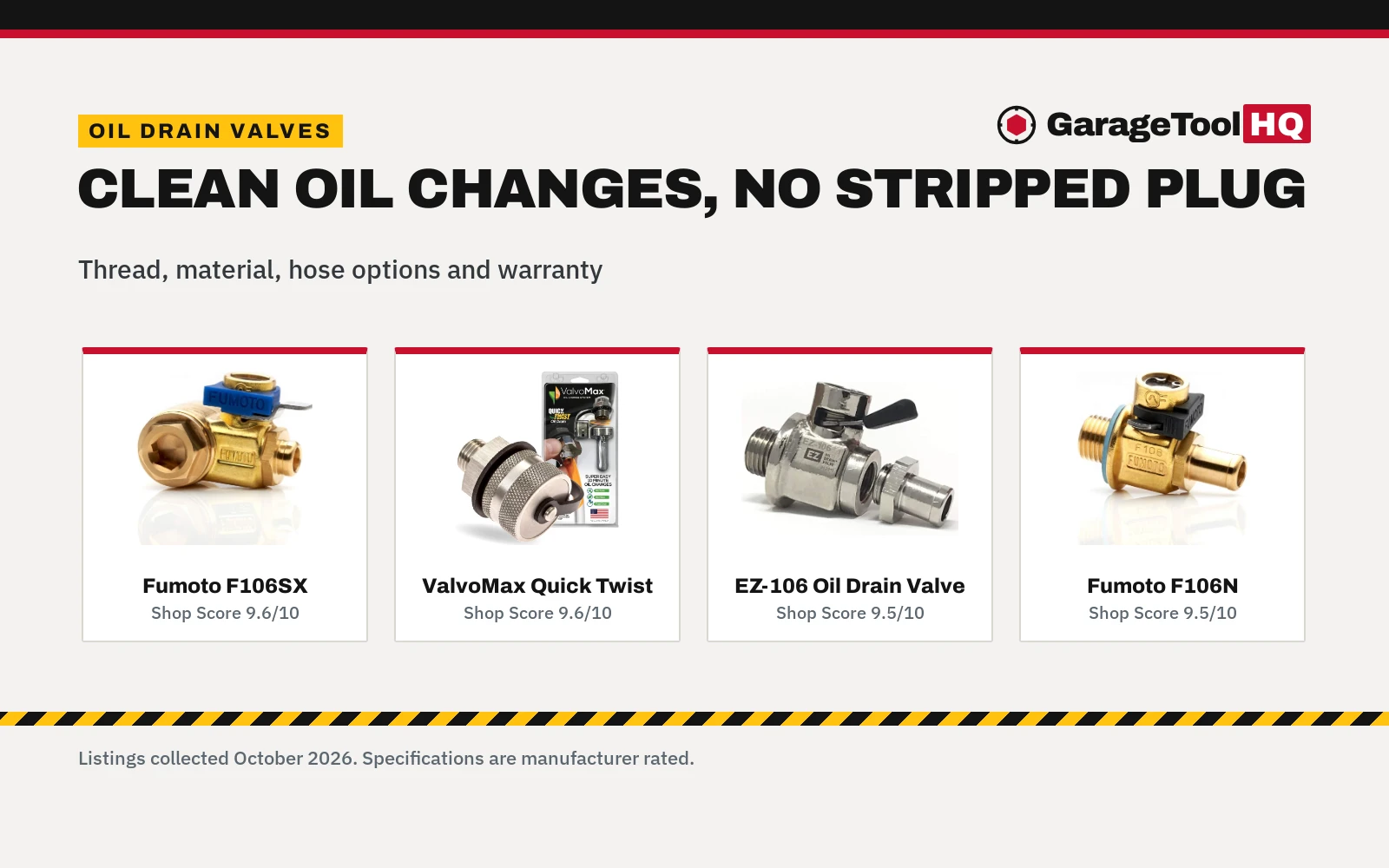 Best Oil Drain Valve (2026): 5 Picks for Clean Changes
