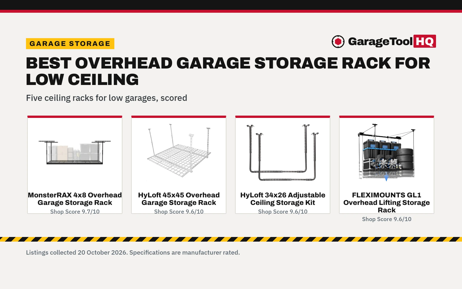 Best Overhead Garage Storage Rack for Low Ceiling (2026)
