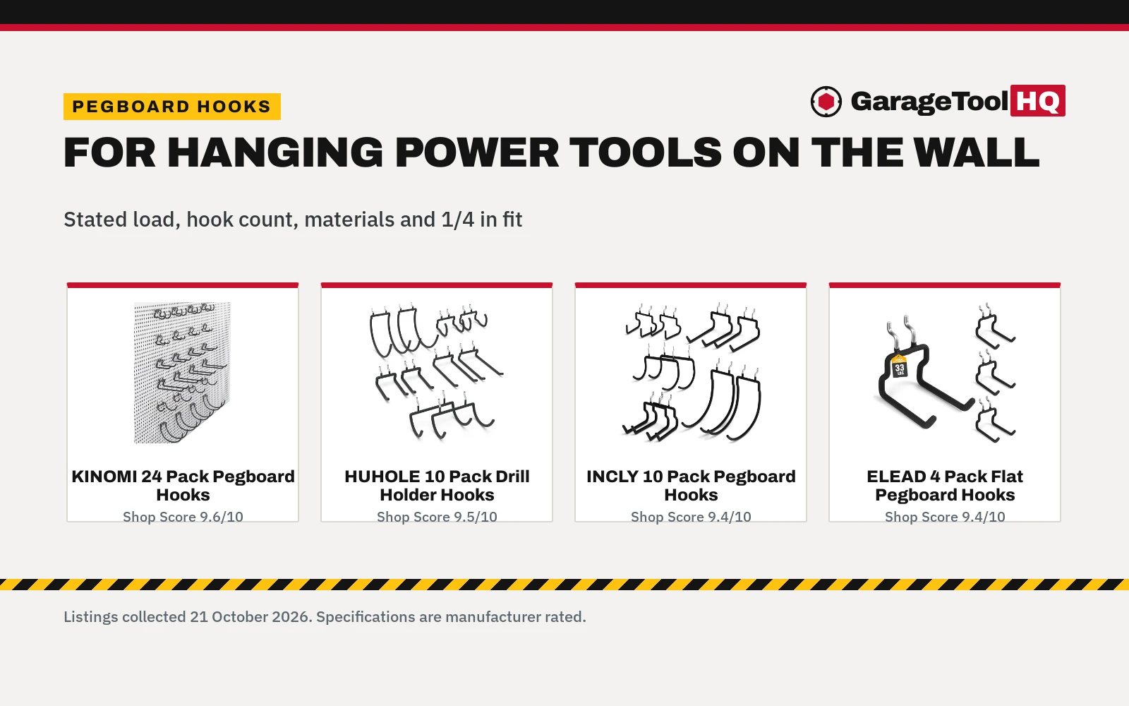 Best Pegboard Hooks for Power Tools (2026): 5 Picks Compared