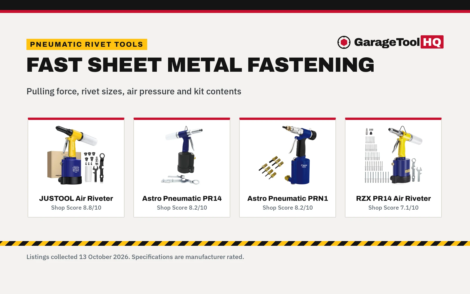 Best Pneumatic Rivet Tool (2026): 4 Air Riveters Compared