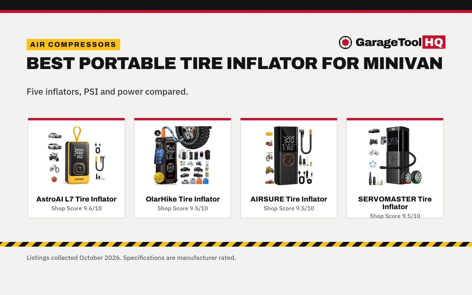 Best Portable Tire Inflator for Minivan (2026): 5 Compared