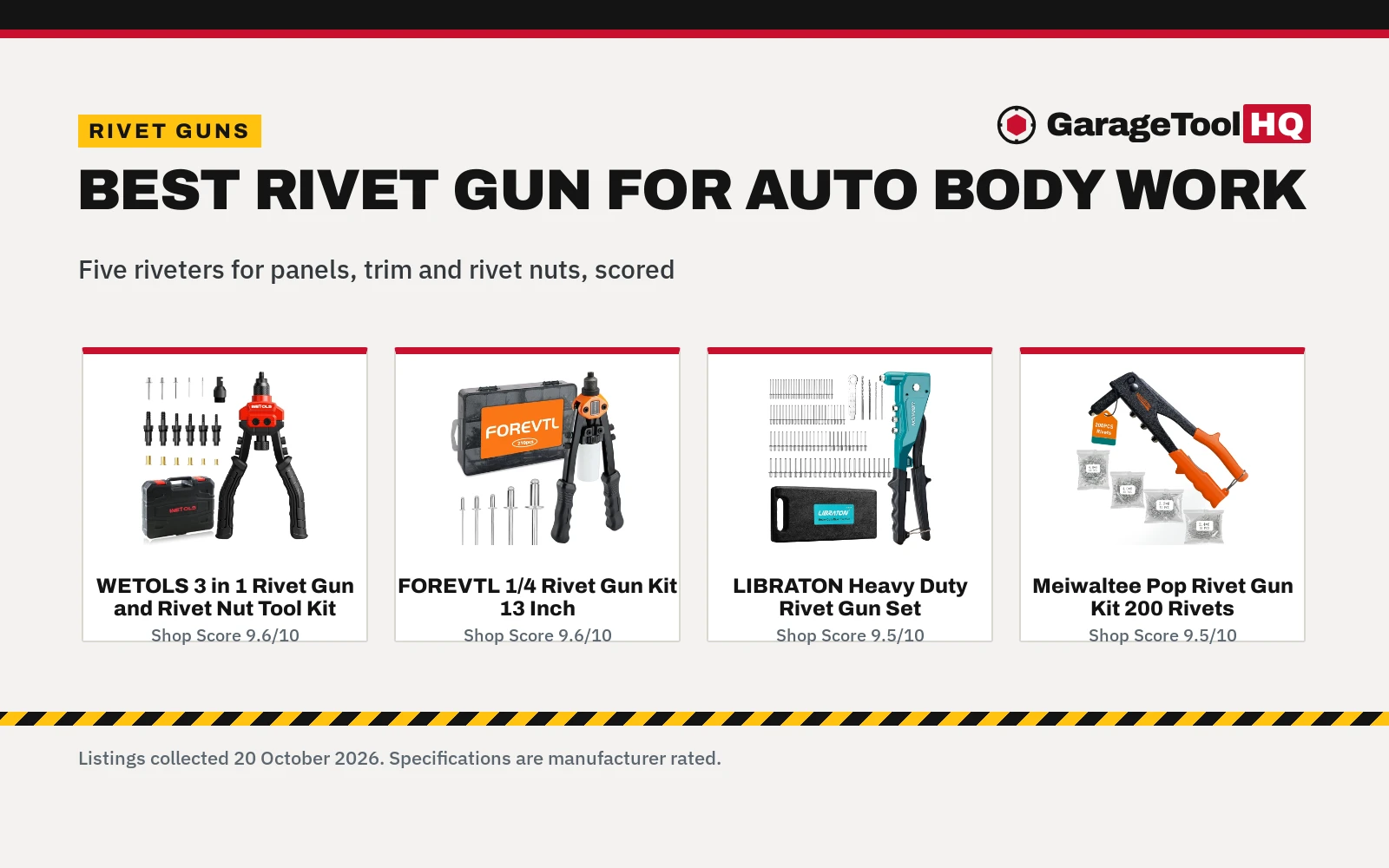 Best Rivet Gun for Auto Body Work (2026): 5 Compared
