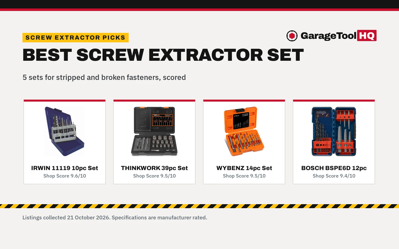 Best Screw Extractor Set (2026): 5 Picks Compared