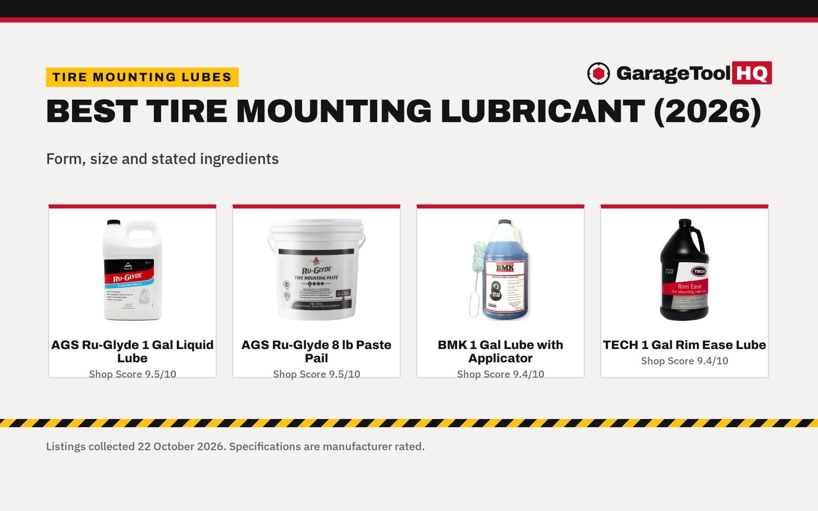 Best Tire Mounting Lubricant (2026): 5 Picks for the Shop