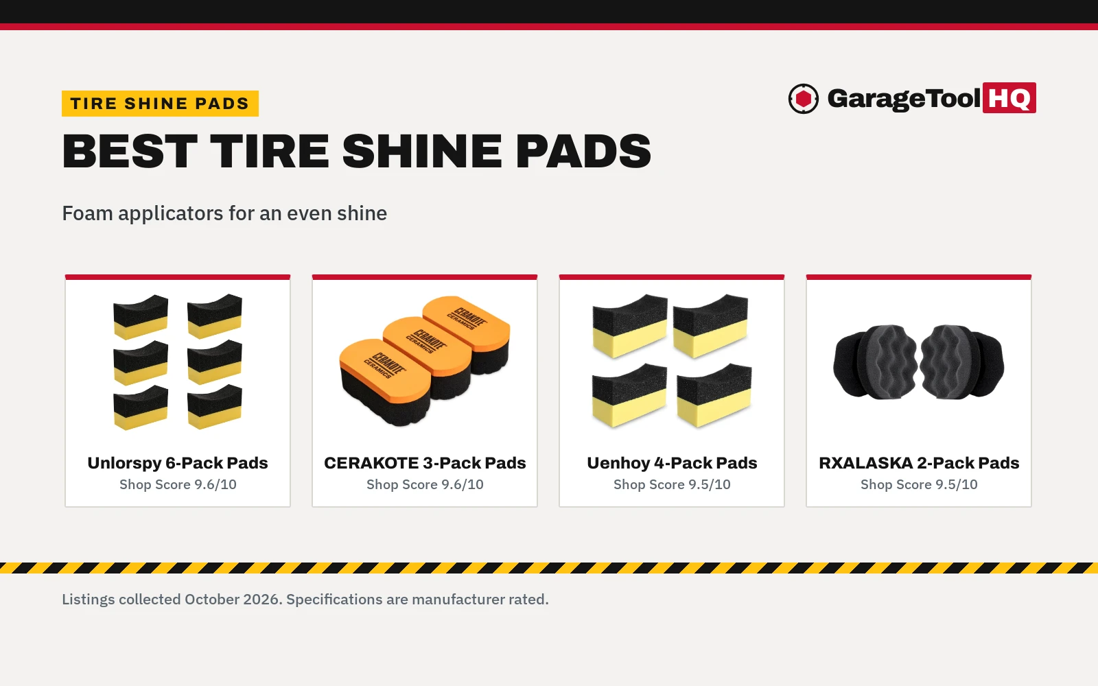 Best Tire Shine Pads (2026): 5 Applicators Compared