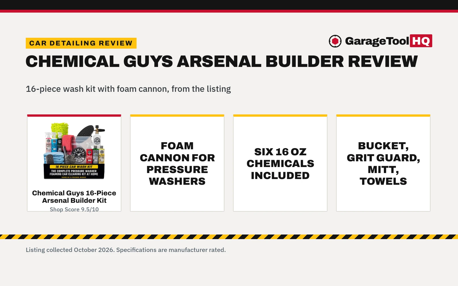 Chemical Guys Arsenal Builder Review: 16-Piece Wash Kit
