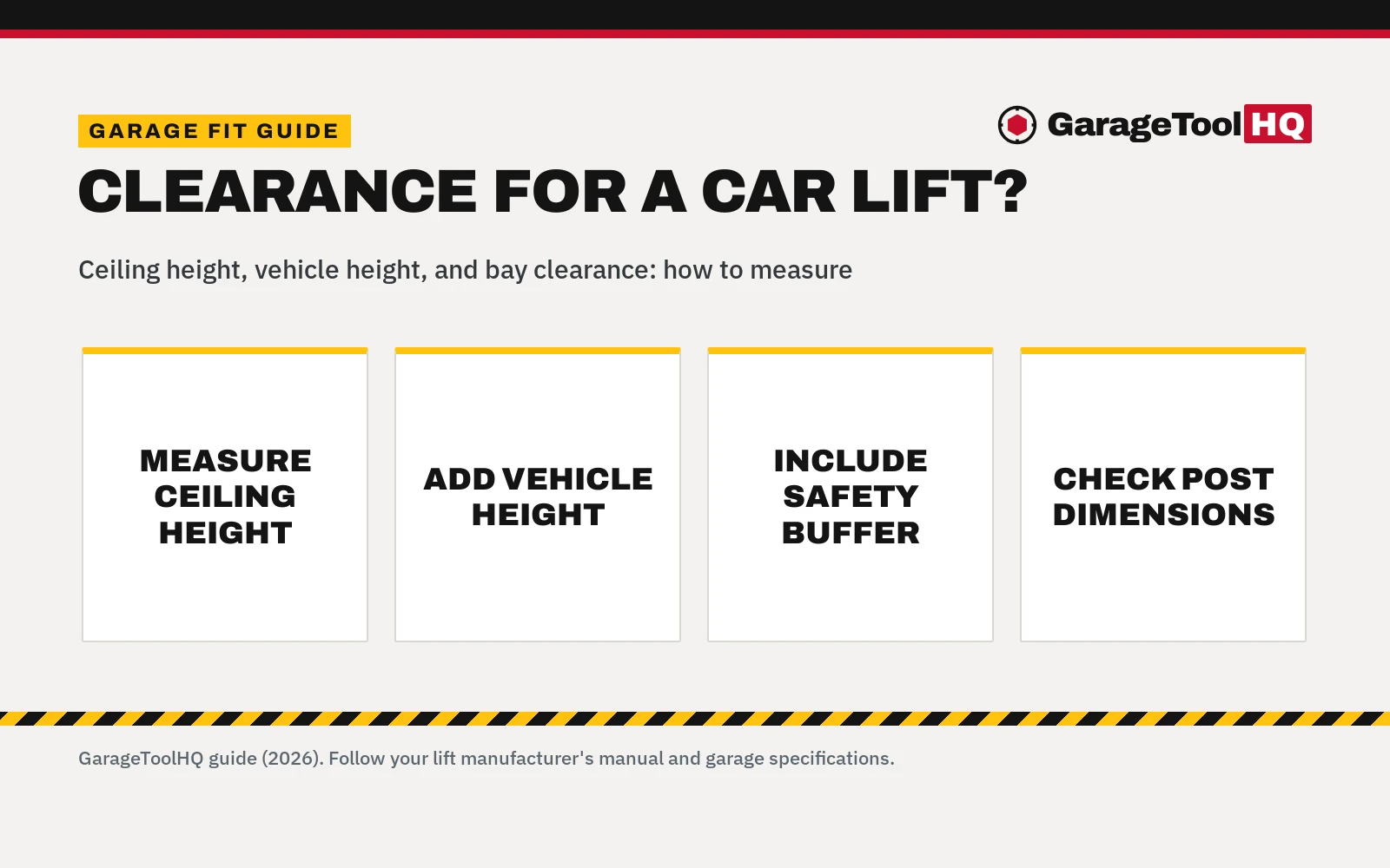 Clearance for Car Lift: Ceiling Height and Garage Fit Guide (2026)