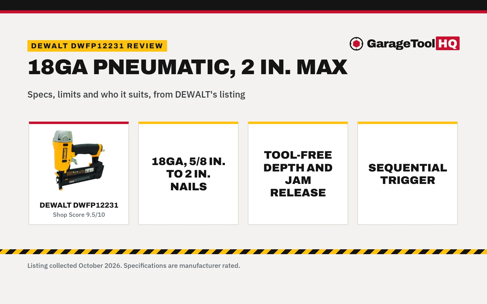 DEWALT DWFP12231 Review: Specs, Pros, Cons and Who It Suits